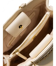 BRACCIALINI GISELLE Borsa tote con logo metallico beige - Borse Donna - 5