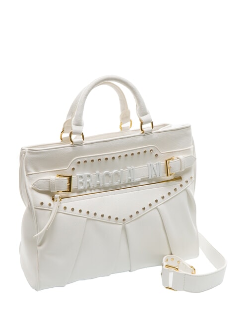 GISELLE Borsa tote con logo metallico bianco - Borse Donna