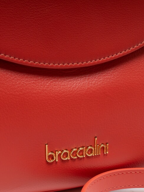 SOFIA Borsa a mano pelle con fiorellini rosso - Borse Donna