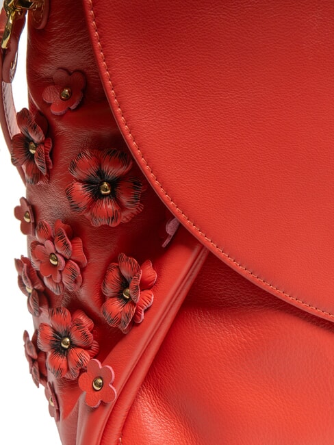 SOFIA Borsa a mano pelle con fiorellini rosso - Borse Donna