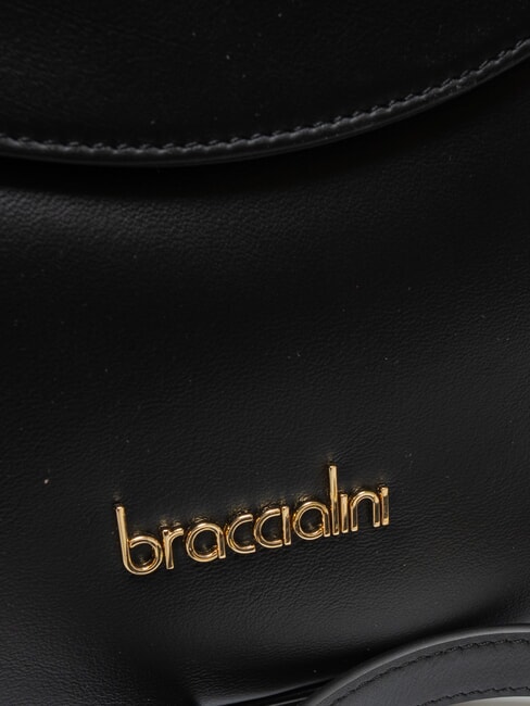 SOFIA Borsa a mano pelle con fiorellini nero - Borse Donna