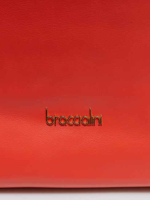 SOFIA Borsa a spalla in pelle con fiorellini rosso - Borse Donna