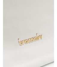 BRACCIALINI SOFIA Borsa a spalla in pelle con fiorellini bianco - Borse Donna - 5