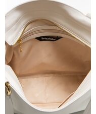 BRACCIALINI SOFIA Borsa a spalla in pelle con fiorellini bianco - Borse Donna - 6