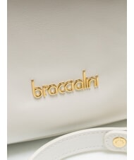 BRACCIALINI NORA Borsa a bauletto pelle con fibbie bianco - Borse Donna - 3