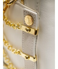 BRACCIALINI NORA Borsa a bauletto pelle con fibbie bianco - Borse Donna - 4