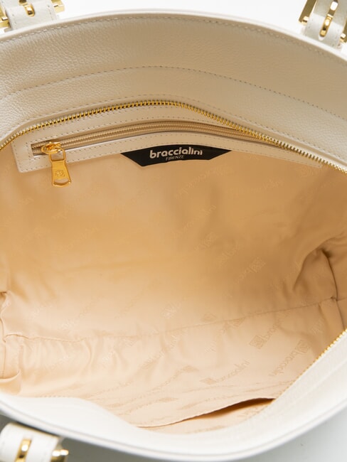 HELLEN Borsa shopping in pelle bianco - Borse Donna