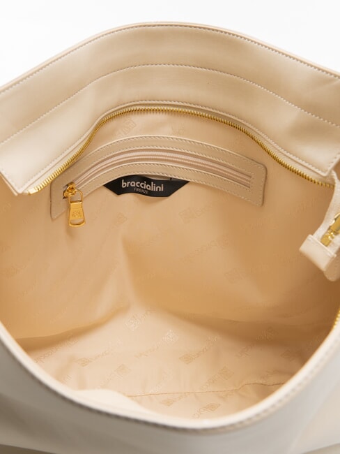 NORA Borsa hobo in pelle beige - Borse Donna