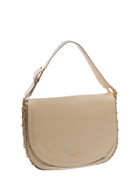 NORA Borsa a spalla in pelle beige - Borse Donna