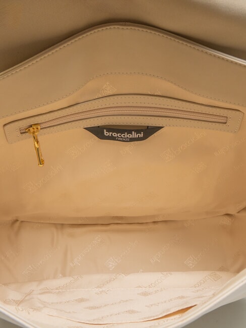 NORA Borsa a spalla in pelle beige - Borse Donna