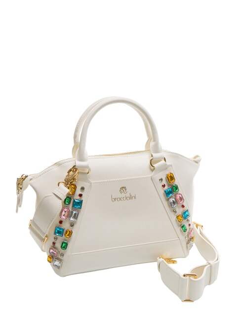 STONES Borsa bauletto con pietre colorate bianco - Borse Donna