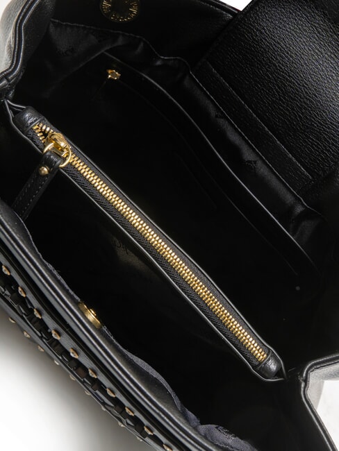 GISELLE Borsa a spalla con logo metallico nero - Borse Donna