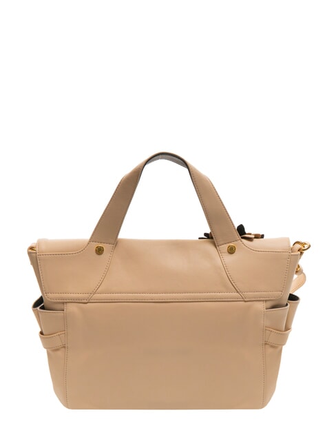 SOFIA Borsa a mano in pelle con fiore beige - Borse Donna