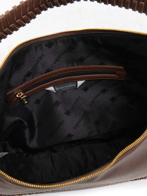 NAOMI Borsa hobo in pelle con catena marrone - Borse Donna