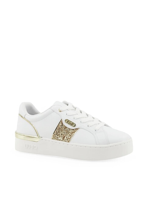 SILVIA 906 Sneakers con banda glitterata glitter white/gold - Scarpe Donna