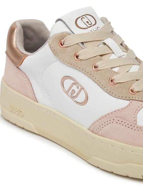 ME 03 Snakers in pelle e suede nude/whi/pea - Scarpe Donna