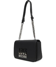 LOVE MOSCHINO LETTERING BICOLOR Borsa a tracolla Nero/nero - Borse Donna - 3