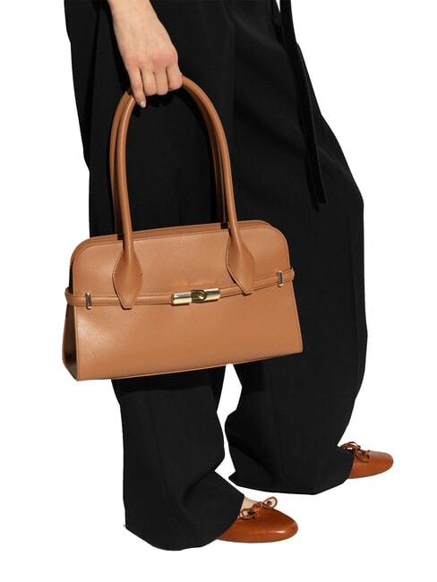 GOCCIA Borsa a spalla piccola in pelle brandy - Borse Donna