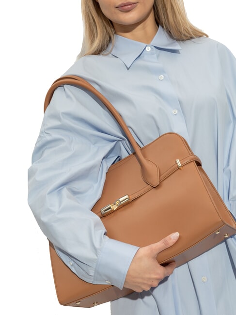 GOCCIA Borsa a spalla in pelle brandy - Borse Donna