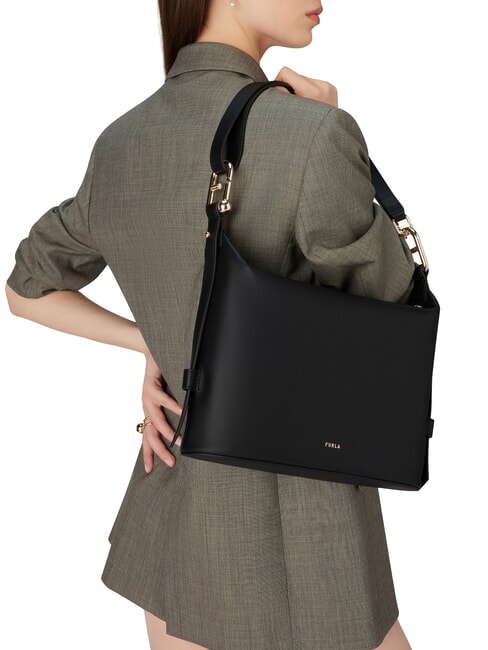 NUVOLA M Borsa in pelle doppia portabilità Nero - Borse Donna