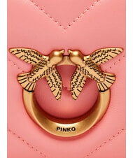 PINKO LOVE CLICK Borsa mini in pelle trapuntata fiore di pesco-antique gold - Borse Donna - 4