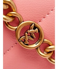 PINKO LOVE CLICK Borsa mini in pelle trapuntata fiore di pesco-antique gold - Borse Donna - 5