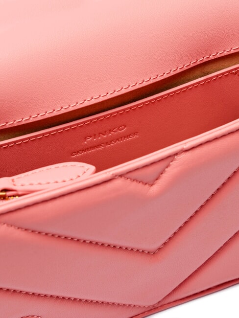 LOVE CLICK Borsa mini in pelle trapuntata fiore di pesco-antique gold - Borse Donna