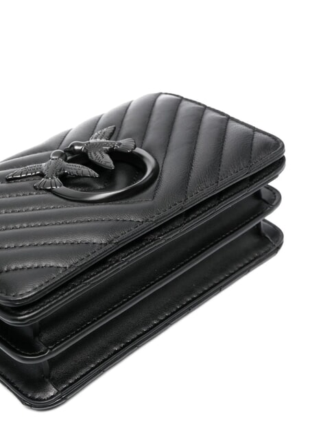 LOVE CLICK CHEVRON Borsa mini tracolla in pelle nero limousine block color - Borse Donna