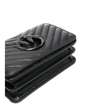 PINKO LOVE CLICK CHEVRON Borsa mini tracolla in pelle nero limousine block color - Borse Donna - 3