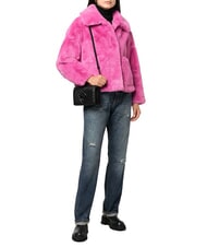 PINKO LOVE CLICK CHEVRON Borsa mini tracolla in pelle nero limousine block color - Borse Donna - 5