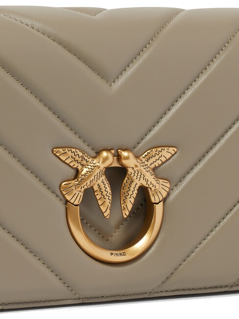 LOVE CLICK CLASSIC Borsa trapuntata in pelle noce-antique gold - Borse Donna