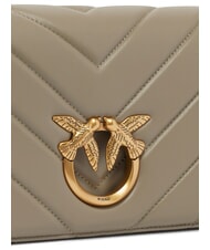 PINKO LOVE CLICK CLASSIC Borsa trapuntata in pelle noce-antique gold - Borse Donna - 3