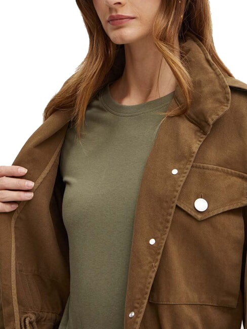 DIATONIA Giacca denim con coulisse verde oliva scuro - Giacche Donna