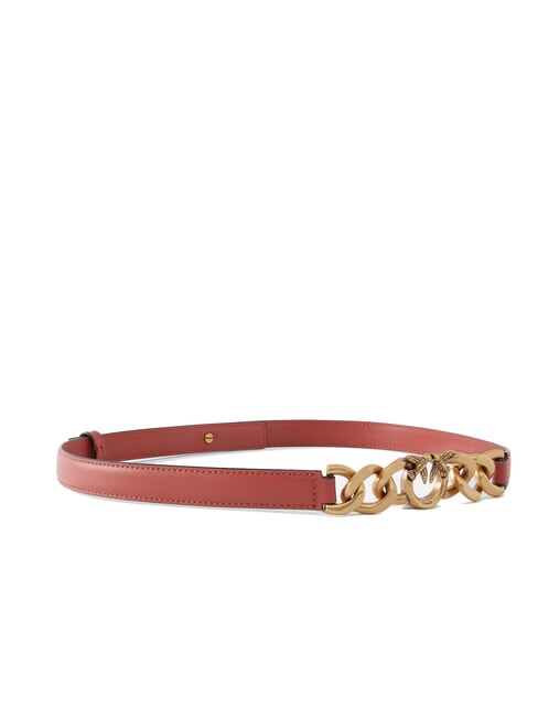 LOVE MINI Cintura sottile in pelle rosso/nero-antique gold - Cinture