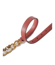PINKO LOVE MINI Cintura sottile in pelle rosso/nero-antique gold - Cinture - 3