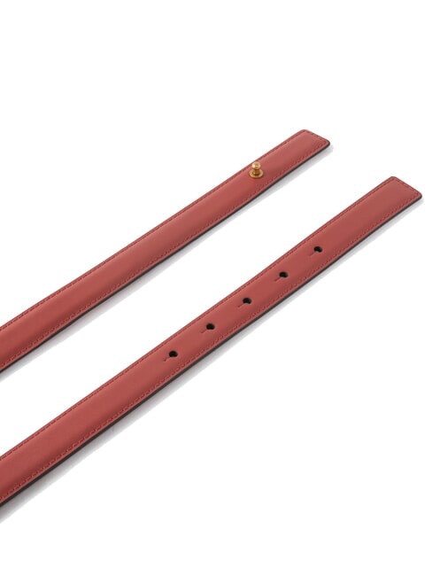 LOVE MINI Cintura sottile in pelle rosso/nero-antique gold - Cinture