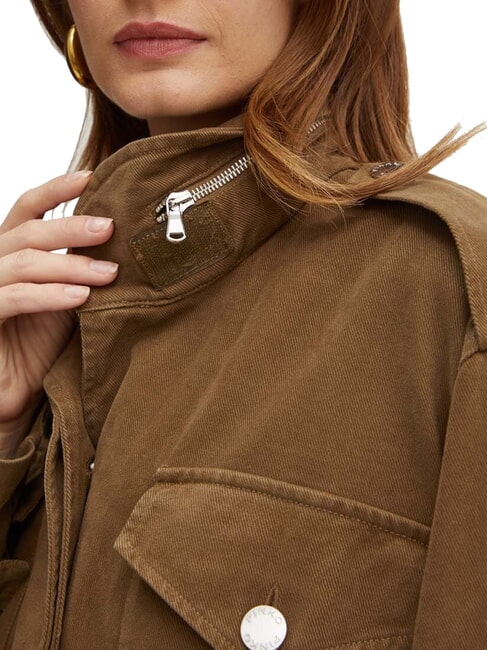 DIATONIA Giacca denim con coulisse verde oliva scuro - Giacche Donna