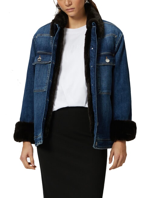 POP Giacca in denim con applicazioni lavaggio vintage medio scuro - Giacche Donna