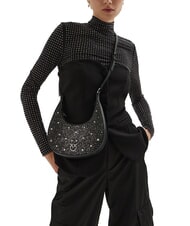 PINKO BRIOCHE Borsa mini con stelle e strass nero limousine-canna fucile - Borse Donna - 5