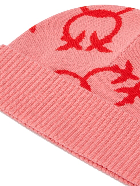 FRAPPATO Cuffia jacquard monogram rosa/rosso - Cappelli