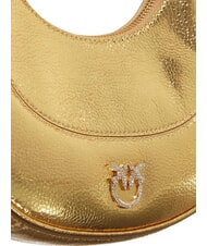 PINKO BRIOCHE Borsa a spalla in pelle metallizzata oro-oro - Borse Donna - 3