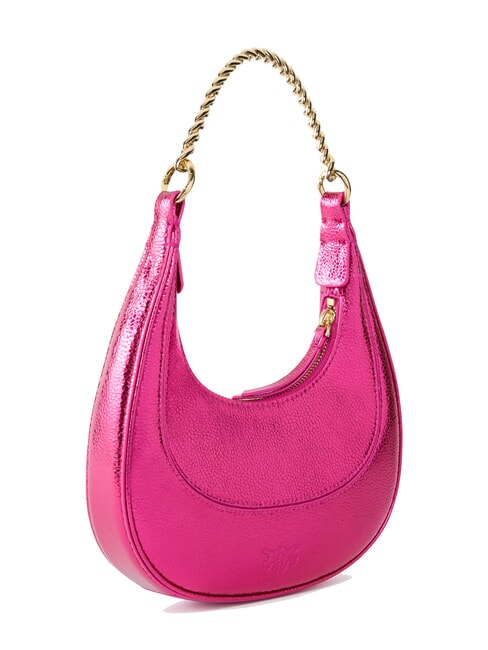 BRIOCHE Borsa a spalla in pelle metallizzata fuxia metallizzato-oro - Borse Donna