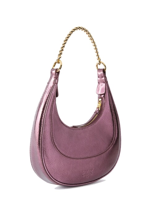 BRIOCHE Borsa a spalla in pelle metallizzata marrone metallizzato-oro - Borse Donna