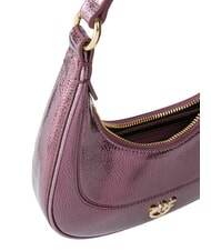 PINKO BRIOCHE Borsa a spalla in pelle metallizzata marrone metallizzato-oro - Borse Donna - 4