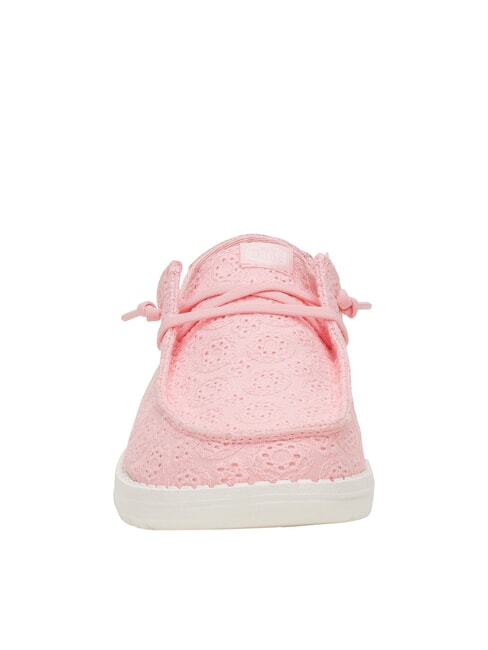 WENDY EYELET LACE Mocassini traforati texture fiori pale pink - Scarpe Donna