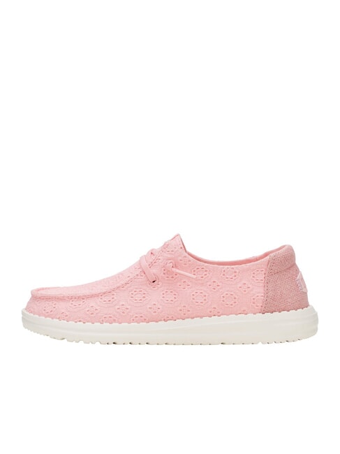 WENDY EYELET LACE Mocassini traforati texture fiori pale pink - Scarpe Donna