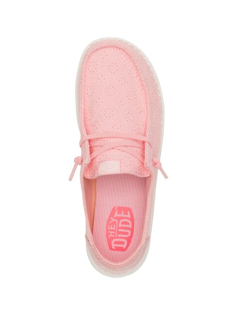 WENDY EYELET LACE Mocassini traforati texture fiori pale pink - Scarpe Donna