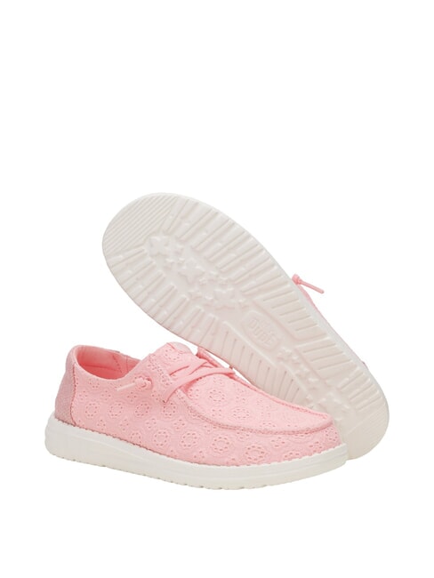 WENDY EYELET LACE Mocassini traforati texture fiori pale pink - Scarpe Donna