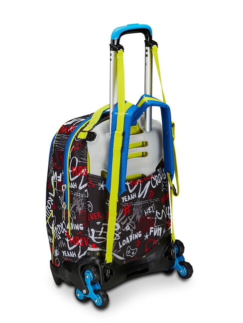 GANG BORN TO FUN BOY  Zaino trolley sganciabile, 3 ruote Nero - Zaini con carrello