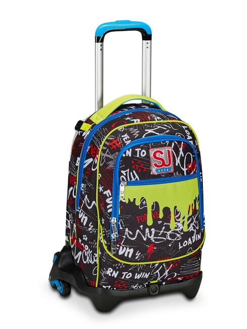 GANG BORN TO FUN BOY  Zaino trolley sganciabile, 3 ruote Nero - Zaini con carrello